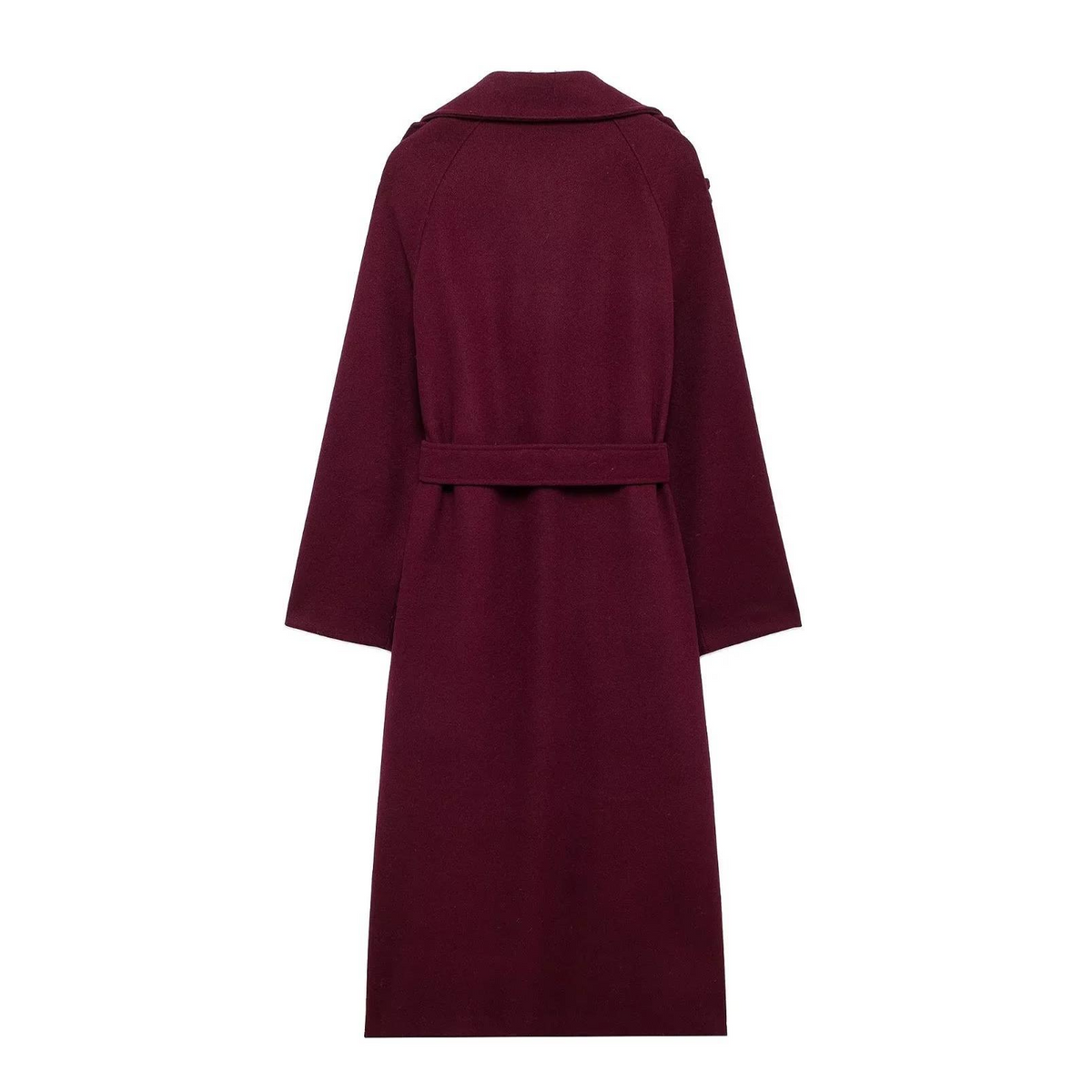 Bordeaux Lapel Maxi Coat
